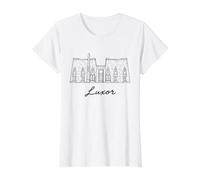 Thebes Egypt Karnak Nile Obelisk Temples Pharaoh History Value Graphic T-Shirt, Women, White, M