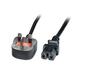 TheBigShip® 1m Black C15 10A Hot Connector Kettle Lead UK Mains Plug to IEC