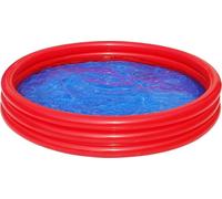 TheBigShip 3 Ring Inflatable Paddling Pool for Kids - Red Round Toddler Swimming Tub | Easy to Inflate, Fold & Store | Ideal for Garden & Outdoor Fun (Red, 122 x 25 cm)