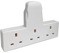 TheBigShip® 3 Way Adapter Mains Plug Adaptor Cable Free Multi-Socket Extension 1 Piece
