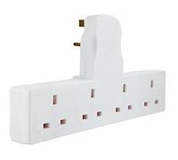 TheBigShip® Mains Plug Adaptor 4 Way White Cable Free Multi-Socket Extension