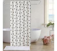 TheBlackSpot Polka Dot Shower Curtain Sets Black and White Small Circle Bath Curtains Decor Grommet with Hooks 36" W × 72" H