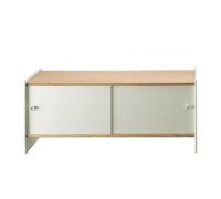 Theca Sideboard With Shelves 93x43x78 Aluminum/ Natural Cherry Wood