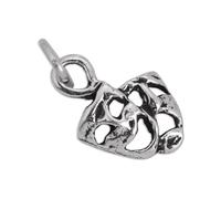 TheCharmWorks Small Sterling Silver Comedy & Tragedy Mask Theatre Charm