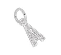 TheCharmWorks Small Sterling Silver & CZ Crystal Initial Letter A Charm
