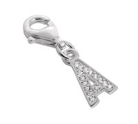 TheCharmWorks Small Sterling Silver & CZ Crystal Initial Letter A Clip-on Charm