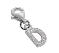 TheCharmWorks Small Sterling Silver & CZ Crystal Initial Letter D Clip-on Charm
