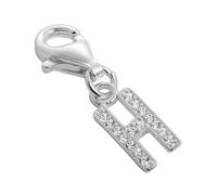 TheCharmWorks Small Sterling Silver & CZ Crystal Initial Letter H Clip-on Charm
