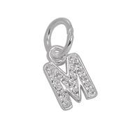 TheCharmWorks Small Sterling Silver & CZ Crystal Initial Letter M Charm