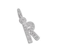 TheCharmWorks Small Sterling Silver & CZ Crystal Initial Letter R Charm