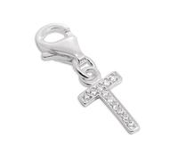 TheCharmWorks Small Sterling Silver & CZ Crystal Initial Letter T Clip-on Charm