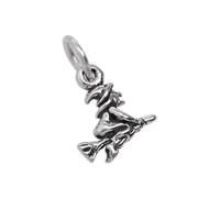 TheCharmWorks Small Sterling Silver Witch on a Broom Charm