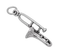 TheCharmWorks Sterling Silver 3D Trombone Charm