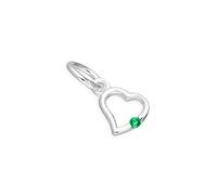 TheCharmWorks Sterling Silver & Aquamarine CZ Crystal March Birthstone Heart Charm