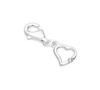 TheCharmWorks Sterling Silver & Blue Zircon CZ Crystal December Birthstone Heart Clip on Charm