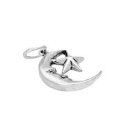 TheCharmWorks Sterling Silver Crescent Moon & Star Charm