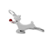 TheCharmWorks Sterling Silver Rudolph the Red Nose Reindeer Charm