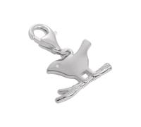 TheCharmWorks Sterling Silver Simple Bird on a Branch Clip on Charm