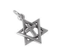 TheCharmWorks Sterling Silver Star of David & Cross Charm