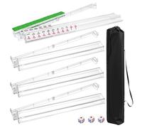 TheClouds Mahjong Racks with Pushers,4 Pcs Clear Mahjong Tile Racks Set,American Mahjong Tile Racks,Mahjong Rack and Pusher Combo
