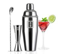 Thecosky 24oz Cocktail Shaker Set with 1 oz 2oz Jigger - Monogramm Initials Martini Shaker Set - 304 Stainless Steel Bar Shaker for Margarita,Mojito-Personalized Gift for Friend,Husband