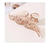 THEDAYBABY 4PCS Fashion 13CM Oversized Wavy Frosted Matte Transparent Bright Clip Headdress Hairpin Hair Accessories For Women Girls New(Pink-Transparent)