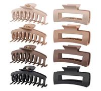 THEDAYBABY 8 Pcs Hair Clips For Women 4.3 Inch Large Hair Claw Clips For Women Thin Thick Curly Hair, Big Matte Banana Clips