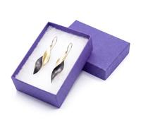 TheDisplayGuys 25 Cardboard Jewelry Gift Boxes with Inserts - Dark Purple | Size #32 - 3.3" x 2.3" x 1.0" - Lids, Cotton Filled Padding, Kraft Paper, Bulk Pack Case, for Shipping, Organizers, Storage