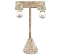 TheDisplayGuys - 4-3/4" T-Bar Jewelry Display Tower - Beige Linen - Earrings Holder/Bracelet Stand (Single)
