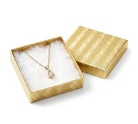 TheDisplayGuys Bulk 100-Pack Cardboard Jewelry Gift Boxes with Lids & Padding - for selling, storage, shipping Ring, Bracelet (3.5x3.5x1) - Gold Foil