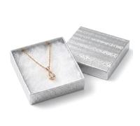 TheDisplayGuys Bulk 100-Pack Cardboard Jewelry Gift Boxes with Lids & Padding - for selling, storage, shipping Ring, Bracelet (3.5x3.5x1) - Silver Foil