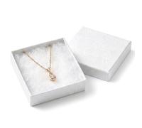 TheDisplayGuys Bulk 100-Pack Cardboard Jewelry Gift Boxes with Lids & Padding - for selling, storage, shipping Ring, Bracelet (3.5x3.5x1) - White Embossed