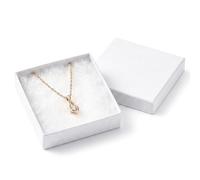 TheDisplayGuys Bulk 100-Pack Cardboard Jewelry Gift Boxes with Lids & Padding - for selling, storage, shipping Ring, Bracelet (3.5x3.5x1) - Matte White