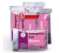 TheDogTagCo 5-Pack Emergency Foil Blanket - Large Silver Thermal Sheet for Outdoor Camping, Hiking, Survival Heated Blanket Ideal for Car First Aid Kit & Hiking Essentials