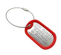 TheDogTagCo Double Set of Personalised Luggage Tag Stainless Steel Nickel Plated ID tag with Cable & Silencer Read Description to See How to ADD Personalisation… (Red)