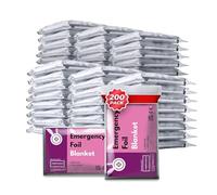 TheDogTagCo Multi-pack EMERGENCY Space Survival Thermal Foil BLANKET Sports Shock Sensory Mylar Camping (200-Pack)