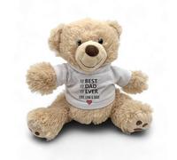 TheDogTagCo PERSONALISED Best Dad Ever Teddy Bear Custom Name Soft Plush Print Unique Keepsake
