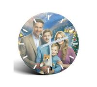 TheDogTagCo Personalised Glass Photo/Picture Clock, Analogue Clock, Home/Office Gift for Him/Her. Keepsake/Memento Photos Images