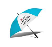 TheDogTagCo PERSONALISED Umbrella with Photo or Logo - Custom Lightweight All-Weather Rain Gear, Durable UK Made, Unique Gift Idea (Blue)