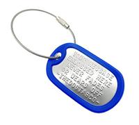 TheDogTagCo Single Set of Personalised Luggage Tag Stainless Steel Nickel Plated ID tag with Cable & Silencer Read Description to See How to ADD Personalisation