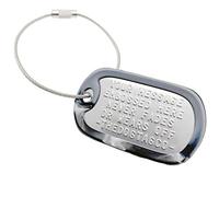 TheDogTagCo Single Set of Personalised Luggage Tag Stainless Steel Nickel Plated ID tag with Cable & Silencer Read Description to See How to ADD Personalisation