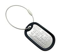 TheDogTagCo Single Set of Personalised Luggage Tag Stainless Steel Nickel Plated ID tag with Cable & Silencer Read Description to See How to ADD Personalisation