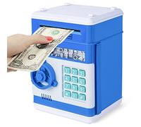 Thedttoy Electronic Piggy Bank Money Safe Password Money Box for Kids Ages 3 4 5 6+, Mini ATM Bank Safe Coin Cash Banks Money Saving Box, Great Boys Girls Gift for Birthday Thanksgiving (Blue)