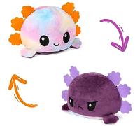 Thedttoy Reversible Axolotl Plush Cute Plush Toy Happy Angry Mood Changing Axolotl Gifts Show Your Mood Without Saying A Word Colorful & Purple