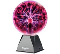 Theefun 8 Inch Plasma Ball Lamp, Touch & Sound Sensitive Plasma Globe Magic Cool Nebula Ambience Light for Christmas, Party, Home Decor, Creative Gift (Red)