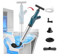 TheElves Electric Toilet Plunger, Powerful High Pressure Drain Blaster System, Heavy Duty Stainless Steel Clog Removal Tool for Bathroom Toilet Drain Maintenance - Green