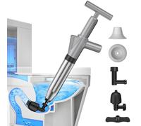 TheElves Toilet Plunger Heavy Duty, Electric High Pressure Toilet Clog Remover Tool, Powerful Bathroom Plunger for Drain Cleaning - Grey