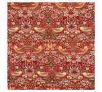 TheFabricTrade 100% Cotton Fabric Digital Printed Material William Morris Strawberry Thief Crimson Classic Design - Ideal for Arts & Crafts, Sewing, Quilting - 5 Metre (500cm x 140cm)