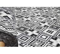 TheFabricTrade NEW WORLD TAPESTRY DESIGNER CURTAIN FABRIC UPHOLSTERY BLIND SOFA CUSHION THROW COTTON RICH MATERIAL (Aztec B&W)