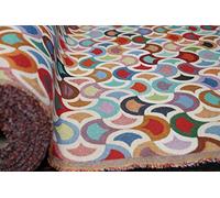 TheFabricTrade NEW WORLD TAPESTRY DESIGNER CURTAIN FABRIC UPHOLSTERY BLIND SOFA CUSHION THROW COTTON RICH MATERIAL (Carnival Abstract)